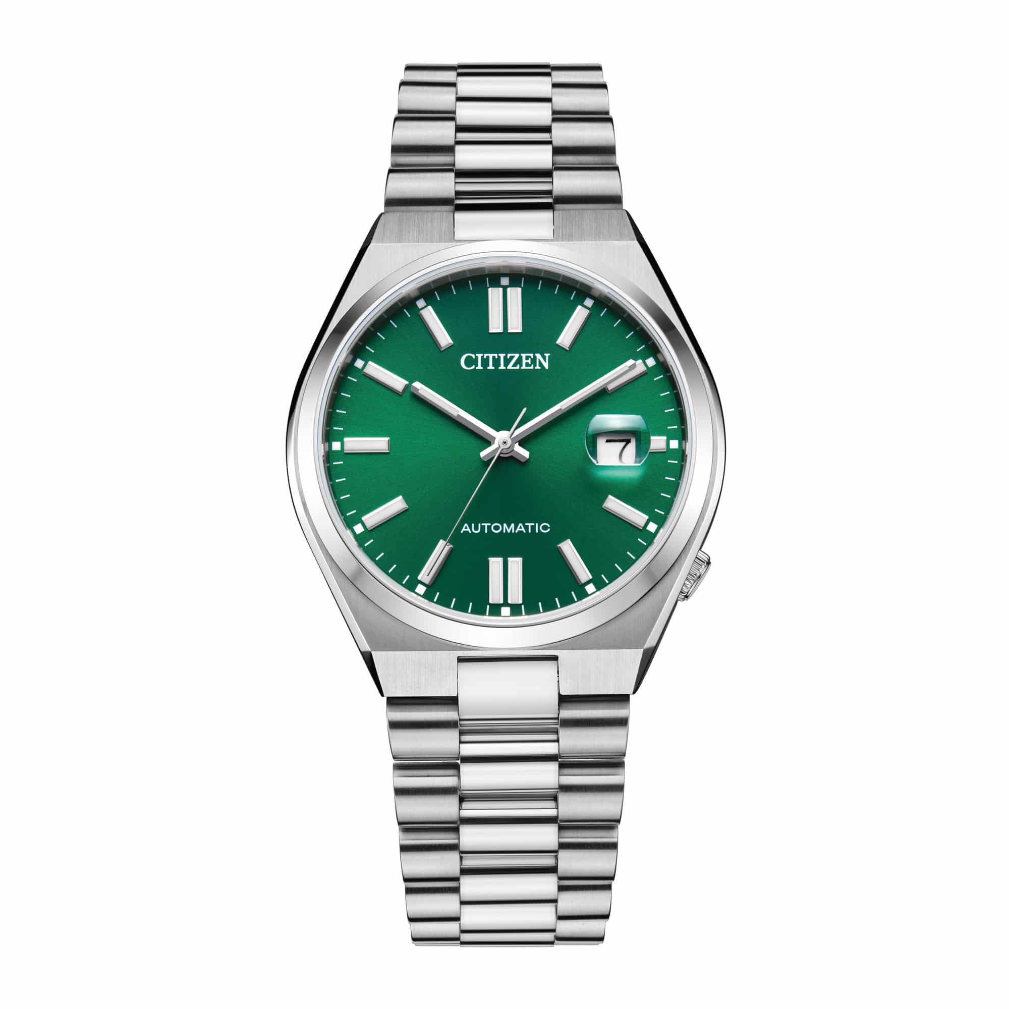 Citizen Tsuyosa Automatic Herreur NJ0150-81X i rustfrit stål med grøn skive, 40mm urkasse og automatisk urværk