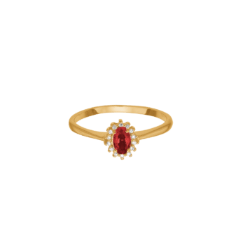 Aagaard Rubin Diamant Ring 8 Karat Guld 1800-G8-14