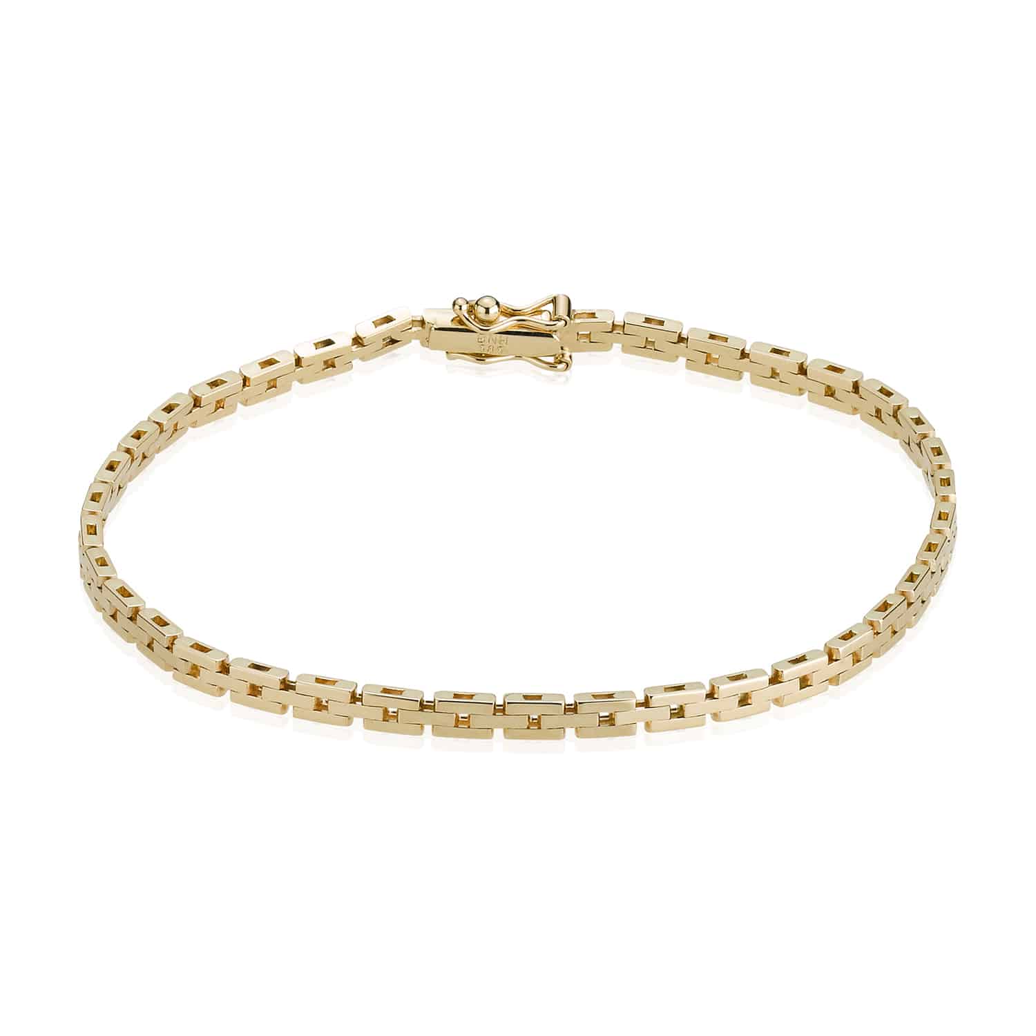 Elegant og smuk BNH Murstens armbånd i 14 karat guld 3rk/18,5cm. Armbåndet er i massiv 14 karat guld og med en sikker og klassisk kasselås.