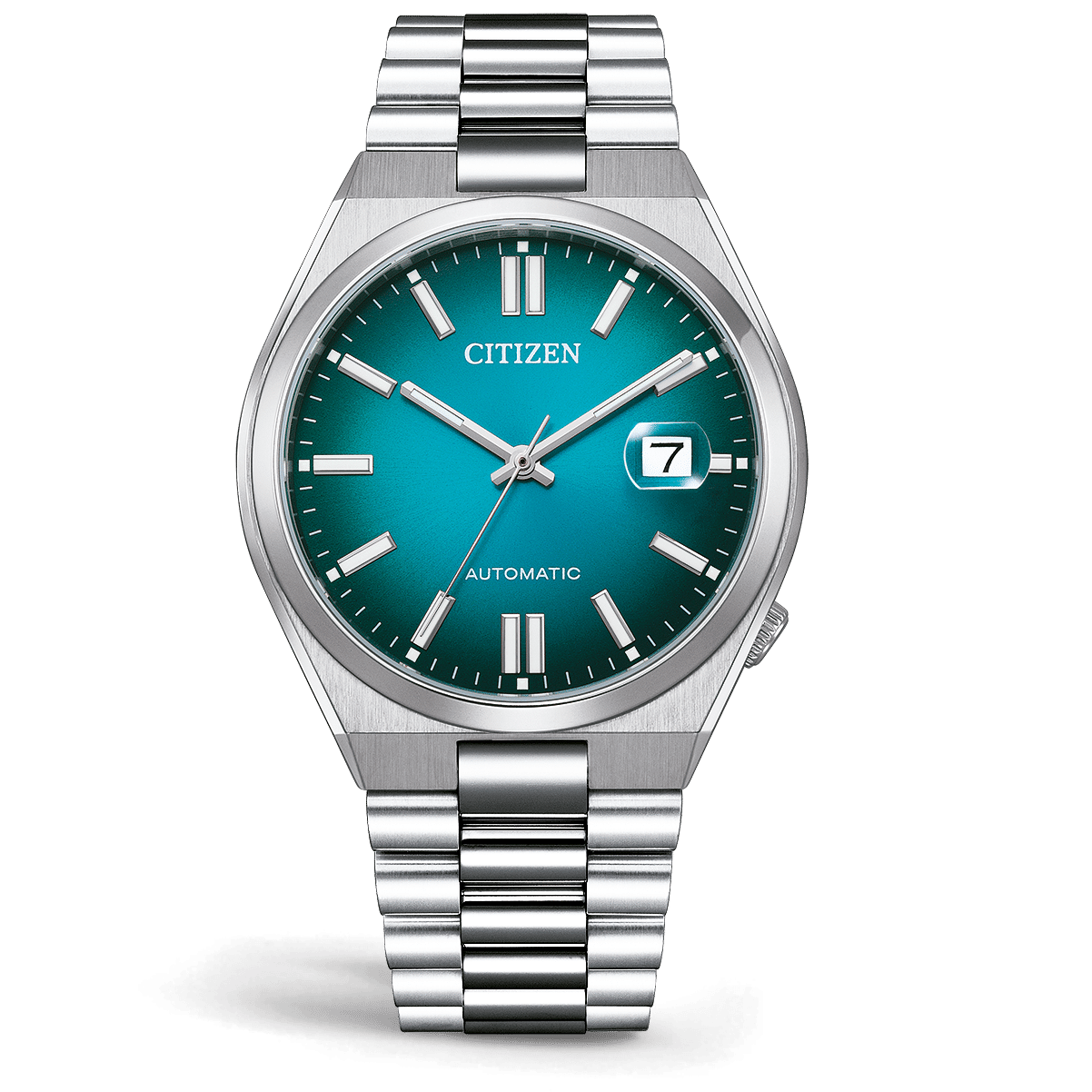 Citizen Tsuyosa Automatic Herreur med den farverige turkisblå urskive.