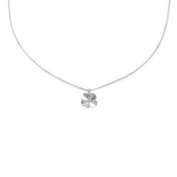 Firkløver halskæde Flora Danica sølv