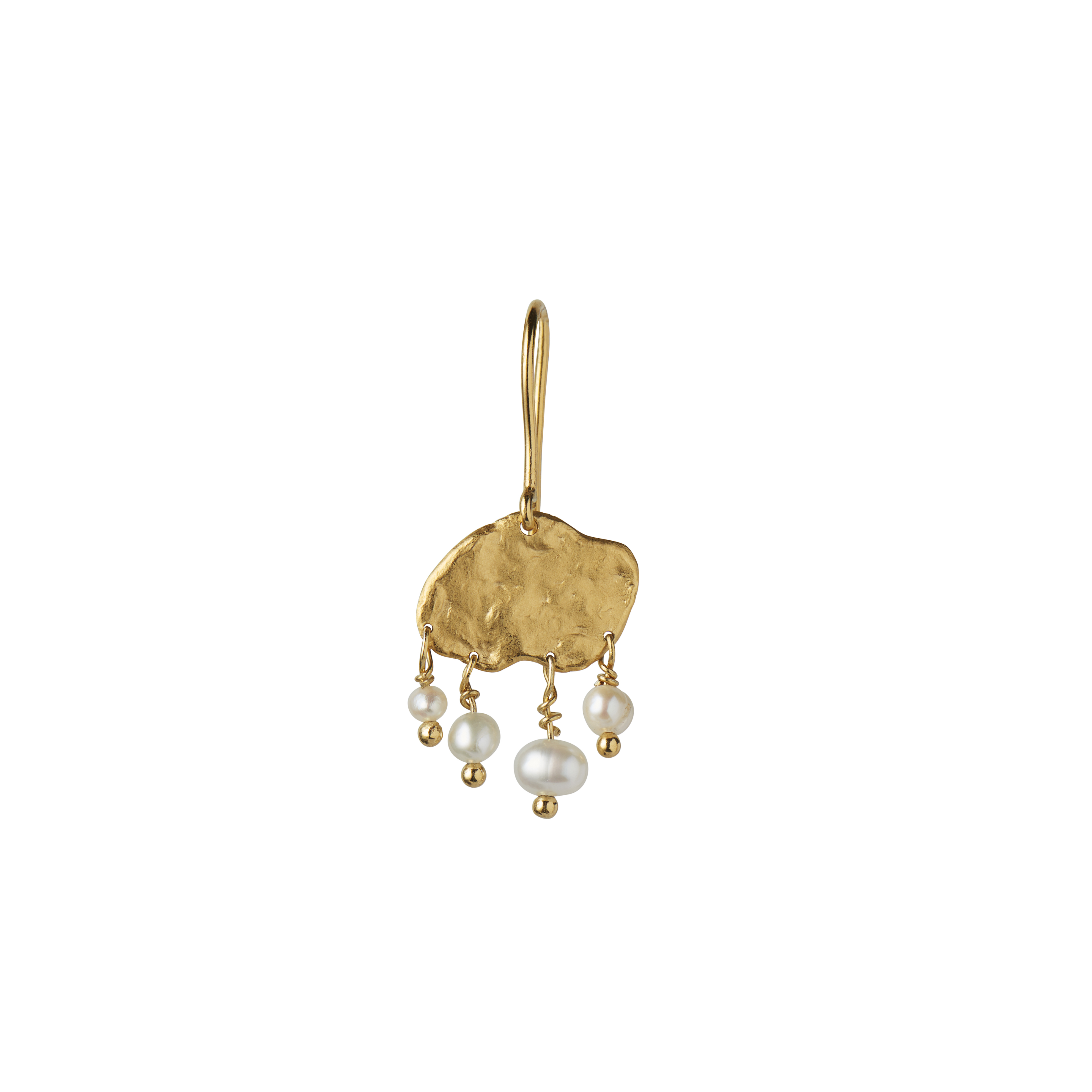 Stine A BIG GOLD SPLASH ELEGANT PEARLS Ørering 1308-02-S Skøn ørering med lille vedhæng formet som en sky