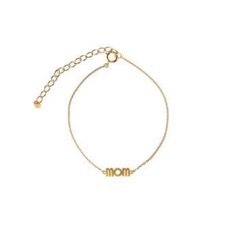 Wow Mom armbånd i forgyldt sølv fra Stine A - 3192-02-OS Fint armbånd med ordet MOM og WOW alt efter hvilken retning man ser det fra - armbåndet der hylder alle mødre - nuværende, kommende og dem vi har mistet, men aldrig glemt.