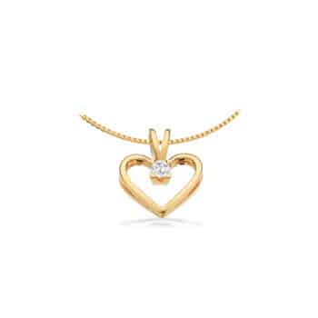 Scrouples Kleopatra Hjerte vedhæng 14 karat guld med 0,10ct diamant 2125,10