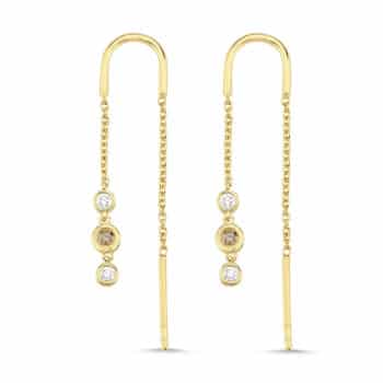 Nuran Champagne Øreringe 14 karat guld med 0,14ct Ø3090 CH 014 RG - Elegante øreringe i 14 kt guld og med champagnefarvede diamanter🤍