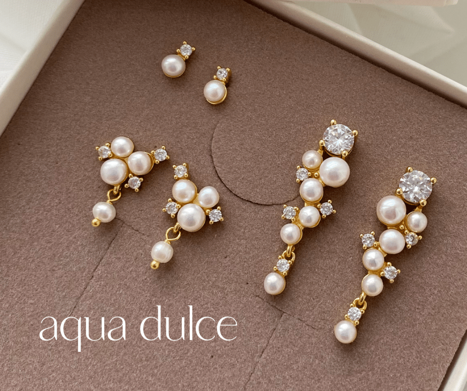 Aqua Dulce - Darling Bubbels Cloud Øreringe - Forgyldt Sølv