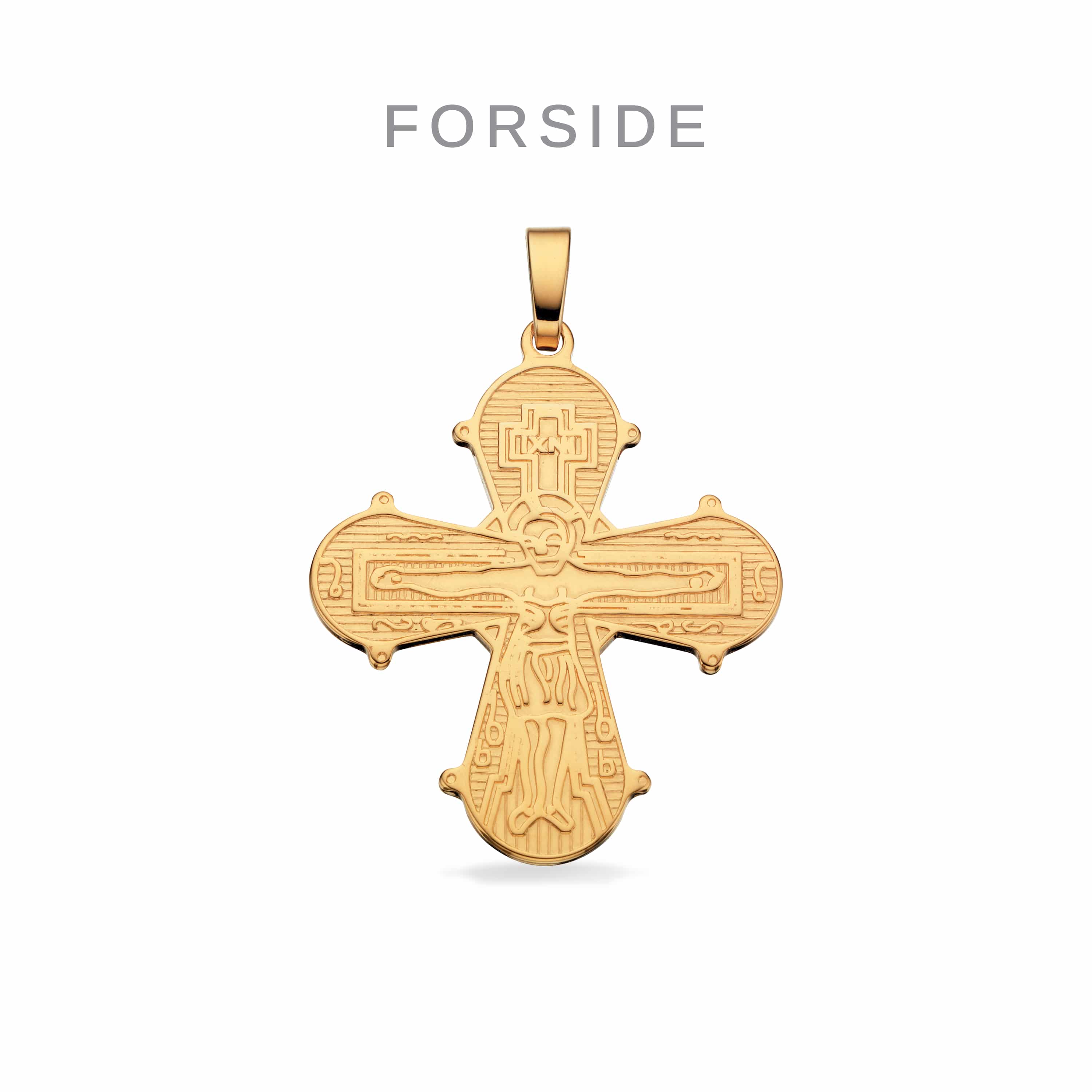 Scrouples Dagmarkors Med blank bagside 8 Karat Guld 21x19mm 20233B