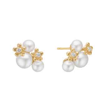 Lund Copenhagen Perle Øreringe Med Diamant 0,08w/si 8 Karat Guld 3091361-4-33