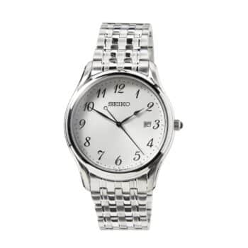 Seiko Classic Mens SUR299P1 Et super flot herreur, i et stilfuldt og klassisk design. Uret er med en klar lys urskive og med tal, som gør uret let læseligt.
