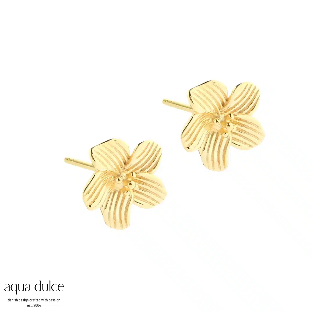 Aqua Dulce Jasmin Flower Big Ørering Forgyldt 5801