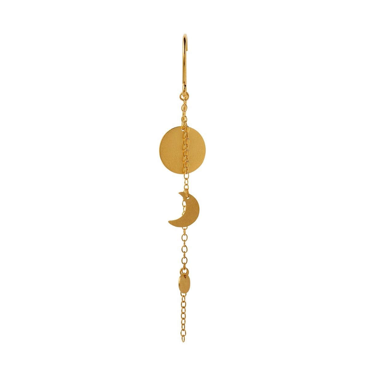 Stine A Sun And Moon With Chain Øreringe Forgyldt 1360-02-S