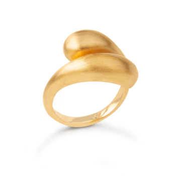 byBiehl Ocean Flow Duo Ring Forgyldt 5-4206-GP – Elegant smykke med organisk design.