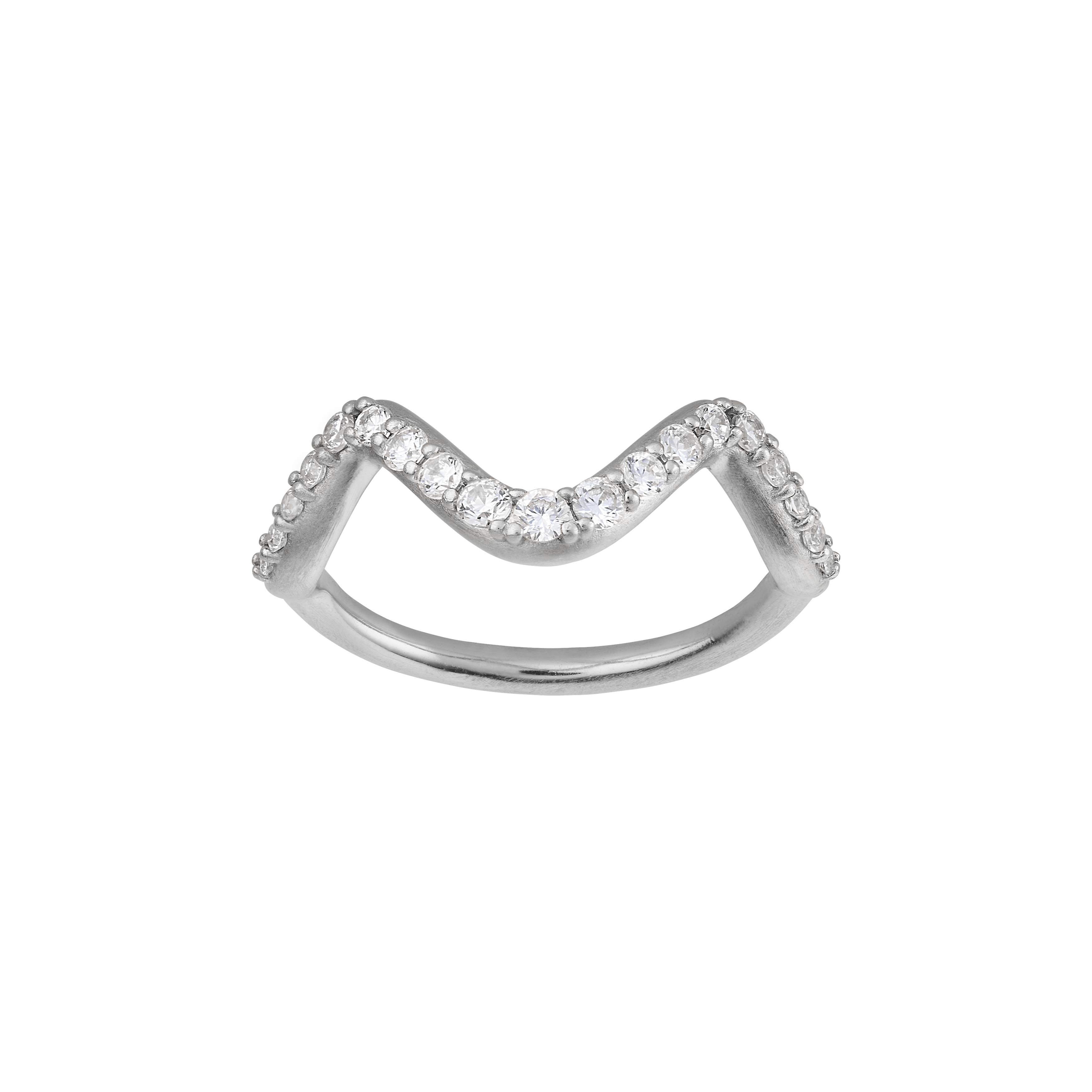 byBiehl Wave Sparkle Ring Small Sølv 5-3701a-R