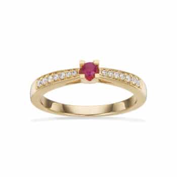 Kleopatra Queen Ring 14 Karat Guld Med Rubin Og 0,12w/si 7535,12RU