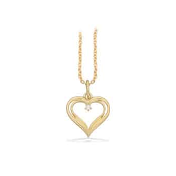 Scrouples Hjerte Vedhæng 8 Karat Guld Med Diamant 214853