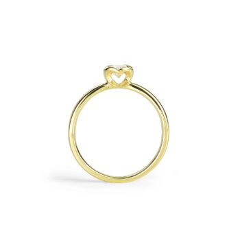 Silhouette Solitære Heart Ring 14 Karat Med 0,25ct Brillant Wesselton(W)/SI