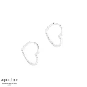 Aqua Dulce Love Me Heart Big Hoops Sølv 5949