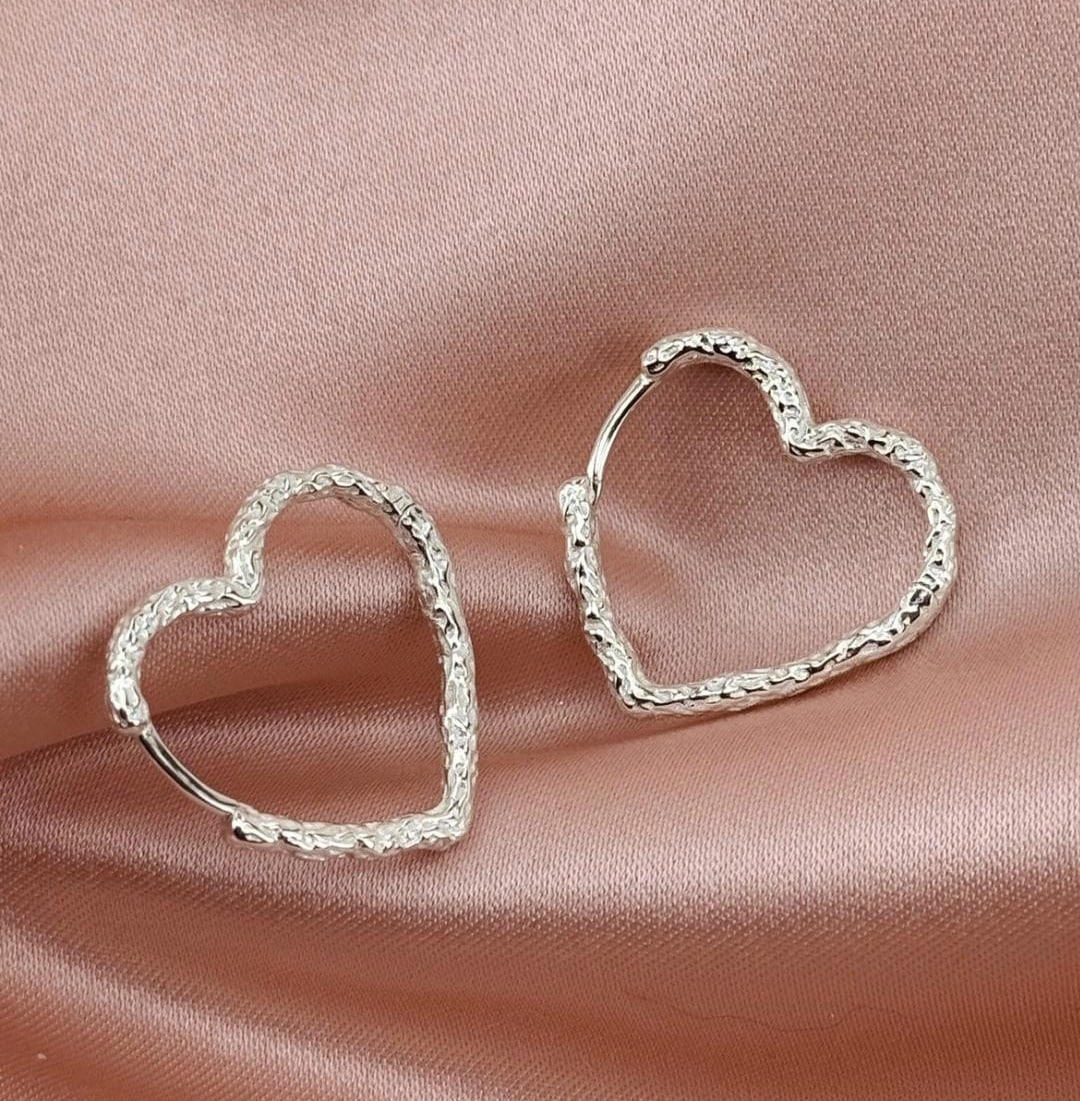 Aqua Dulce Love Me Heart Big Hoops Sølv 5949
