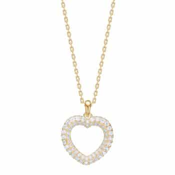 Joanli Nor Paulanor hjerte halskæde i forgyldt sølv – romantisk smykke med justerbar kæde