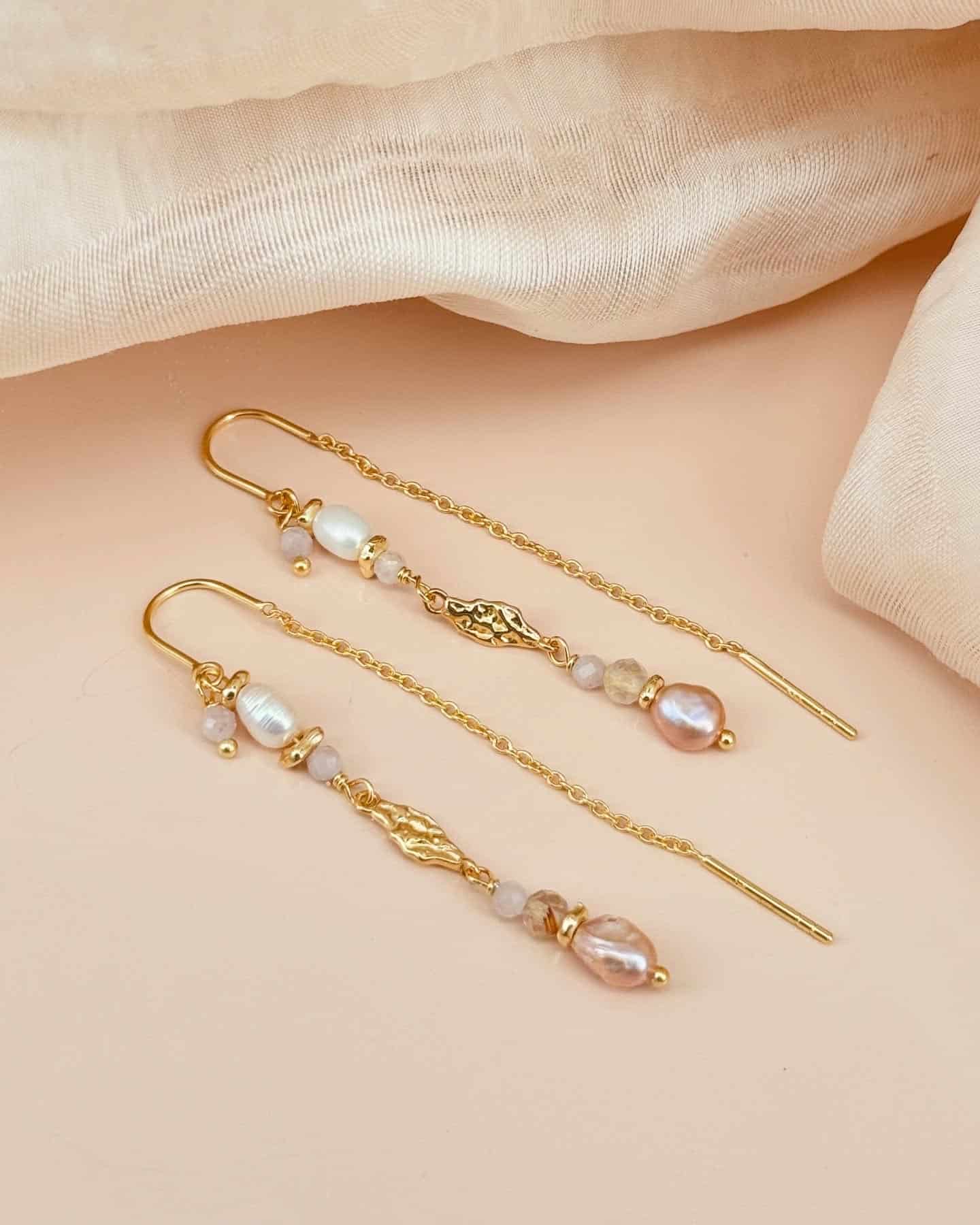 Aqua Dulce Fresa Rose Øretråde Forgyldt Sølv 6260 - Billede 2