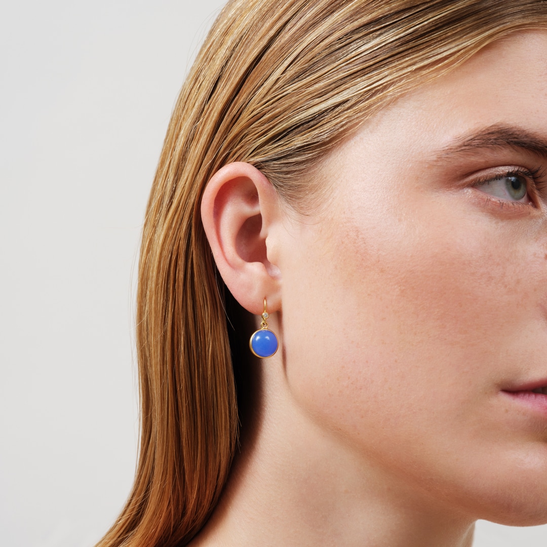 Julie Sandlau Prime Øreringe Royal Blue Forgyldt Sølv HKS181GDROBLCRCZ