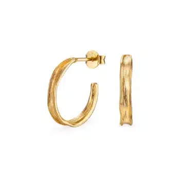 Forgyldte Græs Hoop Øreringe fra Flora Danica inspireret af ægte dansk græs