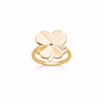 Firkløver ring i forgyldt sølv fra Guld & Sølv Design