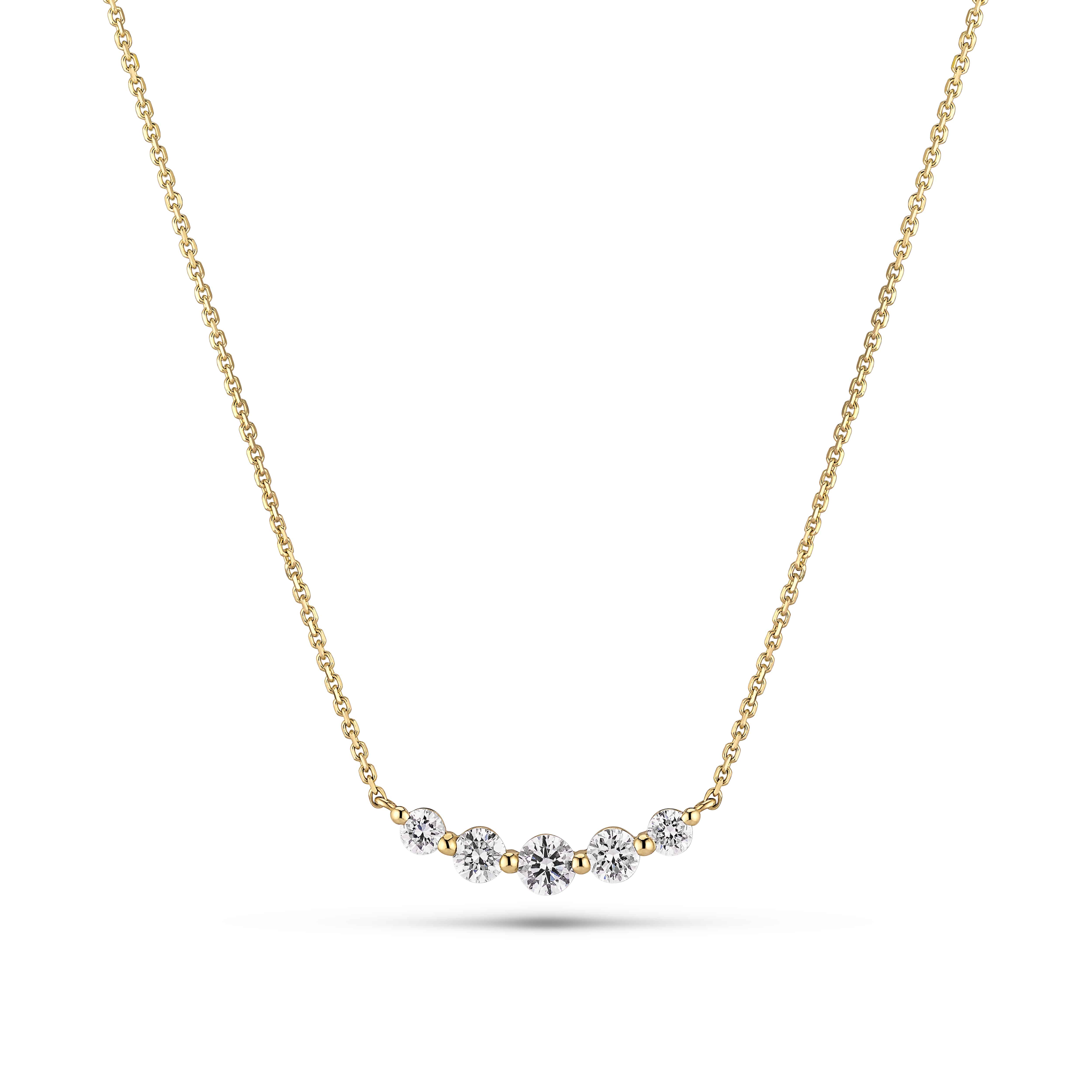 Sif Jakobs Tiara Piccolo halskæde 14 karat guld med 0,37ct lab-grown diamant, model SJ-N2518-WD-YG.