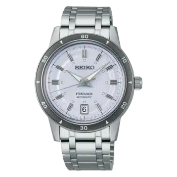 Seiko Presage Automatik SRPL73J1 ur med gråblå urskive og stållænke