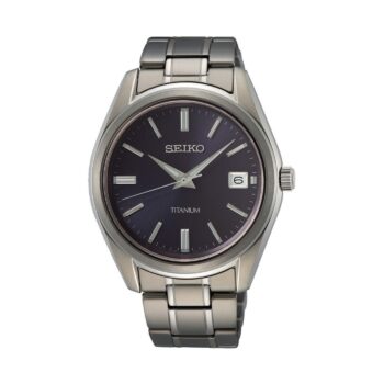 Seiko SUR373P1 herreur med blå urskive og titaniumrem