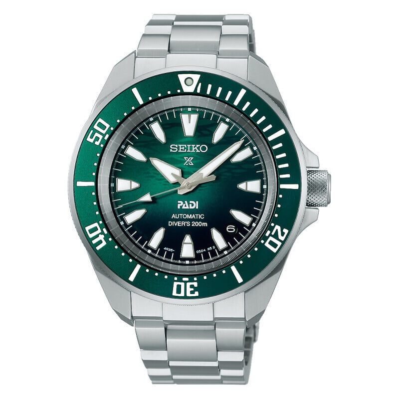 Seiko SRPL53K1 – PADI special edition automatisk dykkerur med grøn urskive og stållænke