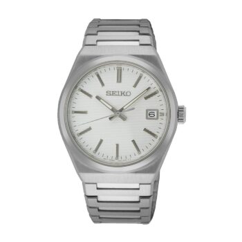 Seiko SUR553P1 classic quartz-ur hvid skive & stållænke
