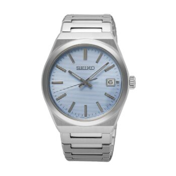 Seiko SUR599P1 lyst blå kvartsur i stål med safirglas og stållænke