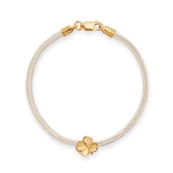 Flora Danica Firkløver Silkearmbånd Champagne Forgyldt 907.FLC-Silk-Champagne-G