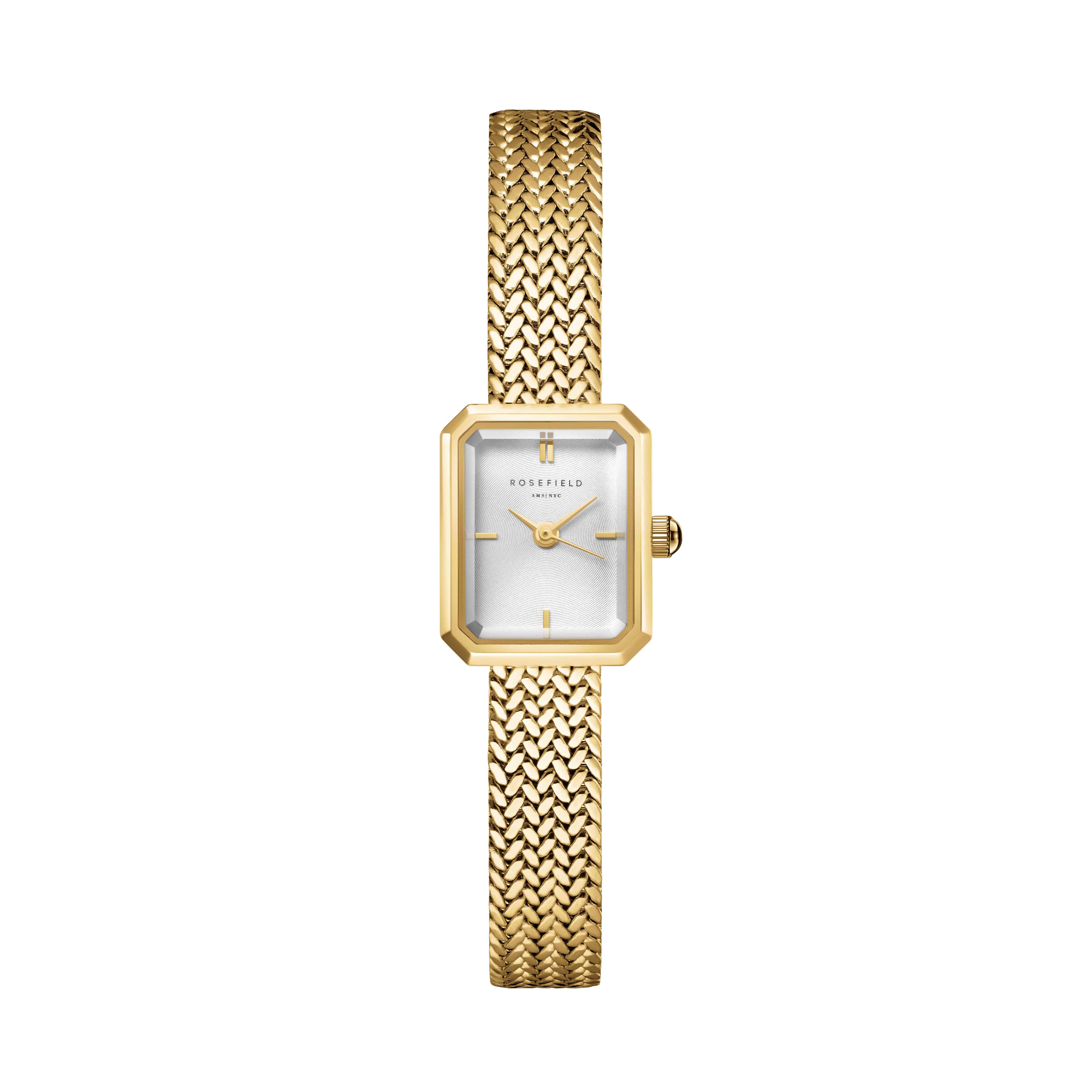 Rosefield Mini Octagon Gold dameur 15x18,5 mm i forgyldt stål