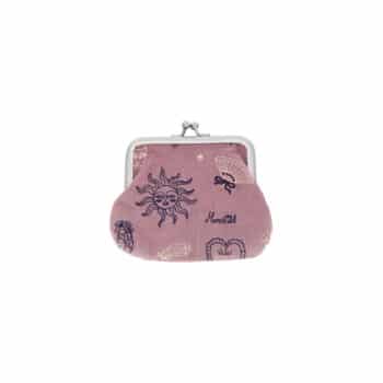 Maanesten Pung Small Pouch Purple Theatre Magic 4099 - fløjlspung 13 × 10,5 × 3 cm med stjerner og solsymboler. Smuk gave eller til dine små skatte.