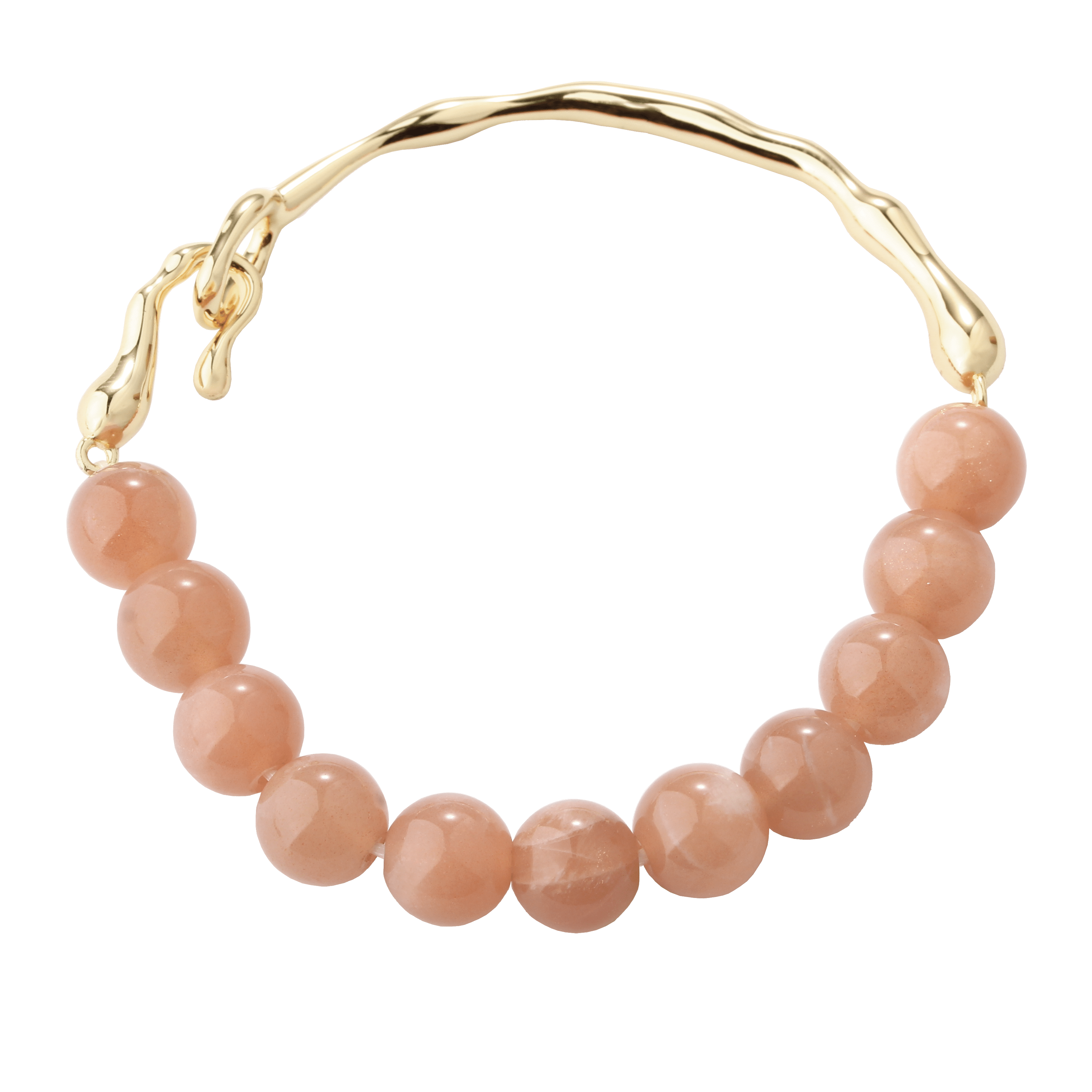 Aqua Dulce Sunella Semi Armring Forgyldt Sølv 6516 - med sunstone. Længde 18 cm. Et feminint armbånd med et naturligt udtryk. Køb hos Guldsmedlange.dk