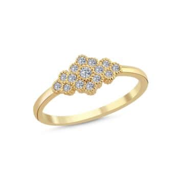 Nuran Athene ring 14 karat A2560-023RG med 15 brillanter i alt 0,23 ct. Elegant guldring i klassisk design – perfekt til hverdag eller gave.