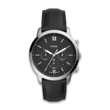 Fossil Neutra FS5452 herreur med sort læderrem, sort urskive og chronograph