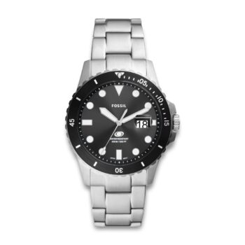 Fossil Blue FS6032 herreur med stållænke og sort urskive