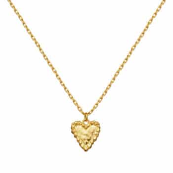 Maanesten Fatale Halskæde Forgyldt Sølv 2810a - Kæde med hjerteformet vedhæng – et smykke til både hverdag og fest. Køb hos Guldsmedlange.dk