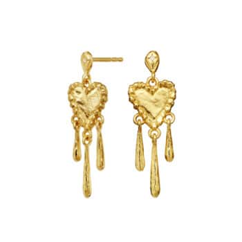 Maanesten Trista Øreringe Forgyldt Sølv 10053a - Hjerte øreringe med fine detaljer – et feminint valg, der passer til både hverdag og fest.