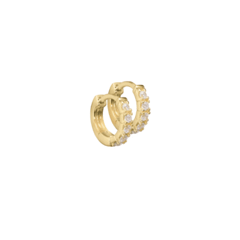 Aqua Dulce Darling Hoop 10mm Forgyldt 2099 - klassiske små fine hoops med glimtende zirkonia og nem clicklås. Shop hos Guldsmedlange.dk
