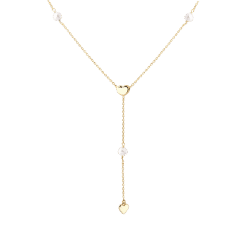 Aqua Dulce Karla Y Halskæde Forgyldt 6440 - en elegant Y-formet halskæde med et enkelt og feminint udtryk. Det fine design falder smukt langs halsen.