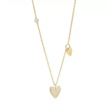 Joanli Nor Risanor hjerte halskæde 42+3cm forgyldt 20600145900 - er en fin og feminin halskæde med et enkelt hjertevedhæng.