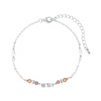 WiOGA Camisha Armbånd Sølv B-8428-S - Smukt armbånd med ferskvandsperler, citrin, turmalin - længde 15,5 - 18cm. Køb hos Guldsmedlange.dk