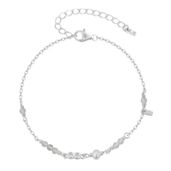 WiOGA Gesa Armbånd Sølv B-10023-S - elegant og tidløst armbånd i  sterlingsølv med fine detaljer af månesten og små ferskvandsperler.