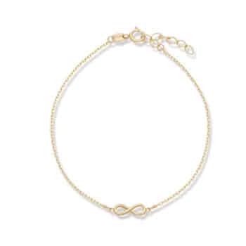 Scrouples Armbånd med uendelighedstegn 8 karat guld 17+2cm 34433A,M - et fint og feminint armbånd med et lille uendelighedstegn placeret midt på kæden.