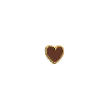 Stine A Petit Love Heart Mocha Enamel Single Ørestik 1181-02-Mocha lille ørestik formet som et hjerte og dekoreret med smuk mocha-farvet emalje.