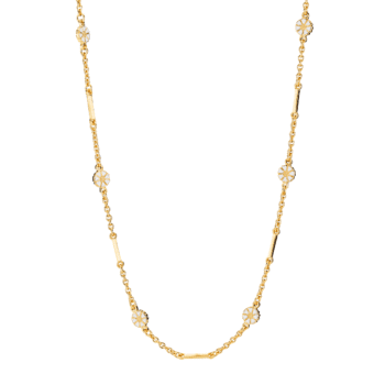 Lund Copenhagen Marguerit Collie forgyldt 42-45cm 9025049-M - Klassisk halskæde med små margueritter fordelt rundt kæden.